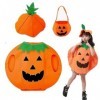 SIXSSSM 3 pièces Costumes de citrouille dHalloween,Citrouille Costume pour Enfant,Costume de Citrouille pour Enfants pour Ha