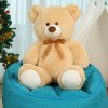 MorisMos Grand Ours en Peluche 90cm, Kawaii Nounours Geant Abricot, Geante Teddy Bear Douce, Idée Cadeau Noël pour Bebe Enfan