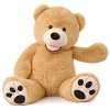 MorisMos Grand Ours en Peluche 90cm, Kawaii Nounours Geant Abricot, Geante Teddy Bear Douce, Idée Cadeau Noël pour Bebe Enfan