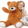 MorisMos Grand Ours en Peluche 90cm, Kawaii Nounours Geant Abricot, Geante Teddy Bear Douce, Idée Cadeau Noël pour Bebe Enfan
