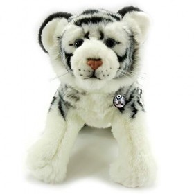Peluche tigre blanche 44 cm - Chat prédateur - FEJSAL