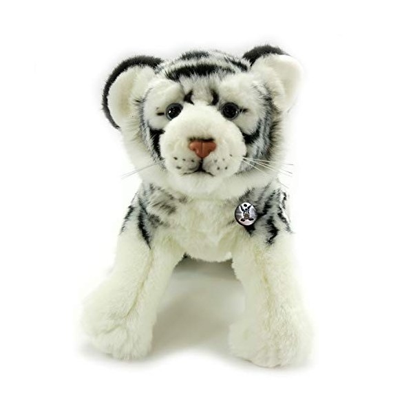 Peluche tigre blanche 44 cm - Chat prédateur - FEJSAL