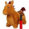 Small Foot 11709 Cheval rebondissant Caoutchouc Robuste et Peluche Souple, Animal dobstacle avec Selle et Outdoor Toy, Marro