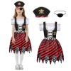 Aomig Costume de Pirate pour les enfants, Déguisement Boucanier Fille Accessoires Pirate cache-oeil Pirate Serre-Tête, Robe d