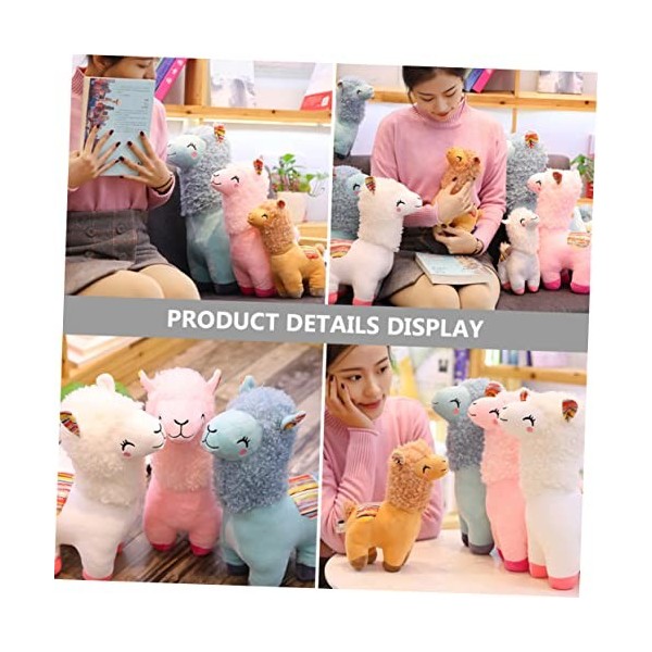 ibasenice 2 Pièces en Peluche Jouet De Noël Animaux en Peluche pour Enfants en Peluche Alpaga Oreiller Alpaga Figure Jouets A