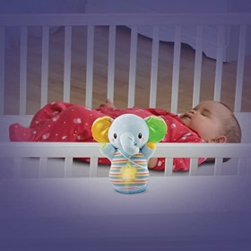 VTech - Éléphanteau Dodo Bleu, Peluche Éléphant Bébé Interactive et Apaisante, Veilleuse Musicale Nomade, Berceuses et Sons d