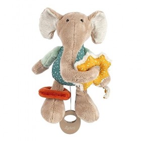 Sigikid 43164 Jouet en Peluche pour bébé Motif éléphant Menthe/Gris