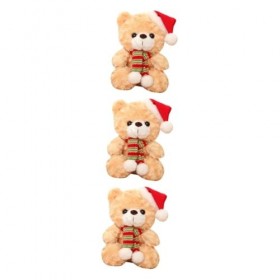 Toyvian 3 Pièces Ours De Noël Poupée en Peluche Saint Valentin Ours en Peluche De Noël Cadeau De Fête De Noël Cadeau De Poupé