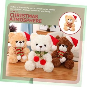 Toyvian 3 Pièces Ours De Noël Poupée en Peluche Saint Valentin Ours en Peluche De Noël Cadeau De Fête De Noël Cadeau De Poupé