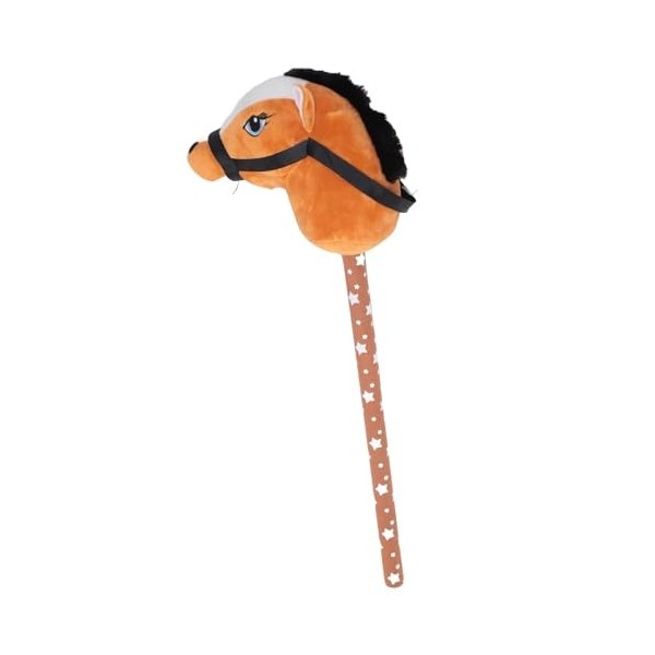 Fockety Bâton Déquitation de 28 Pouces, Cheval Dextérieur avec Roues en Bois, Véritable Poney Hennissant et Sons de Galop,