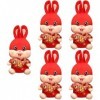 Toyvian 5 Pièces Mascotte De Lannée du Lapin Jouet De Mascotte Chinoise Jouet Lapin du Nouvel an Chinois Poupée Lapin Poupée