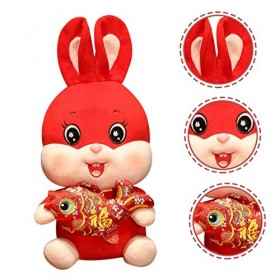 Toyvian 5 Pièces Mascotte De Lannée du Lapin Jouet De Mascotte Chinoise Jouet Lapin du Nouvel an Chinois Poupée Lapin Poupée
