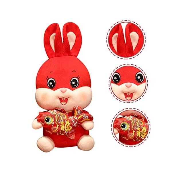 Toyvian 5 Pièces Mascotte De Lannée du Lapin Jouet De Mascotte Chinoise Jouet Lapin du Nouvel an Chinois Poupée Lapin Poupée