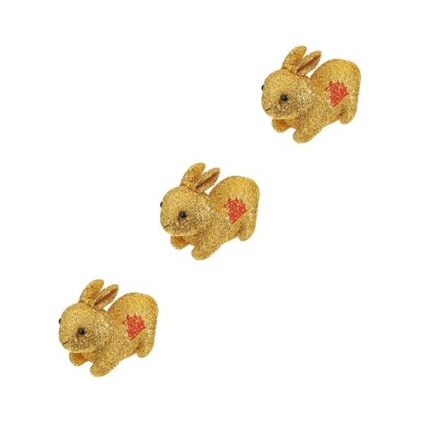 ibasenice 3 Pièces Poupée Jouets Animaux du Zodiaque Chinois Peluche Lapin Porte-Bonheur Lapin en Peluche Chanceux Animaux en