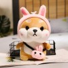 EacTEL Mignon Shiba Inu Chien Peluche Jouet Kawaii Animal poupée Doux Cadeau d’Anniversaire pour Filles Enfants Confortable C