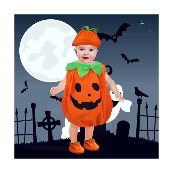 Hukermoon Costume de Citrouille pour Halloween, Déguisement de Citrouille pour Enfants, Costumes de Citrouille dHalloween Co