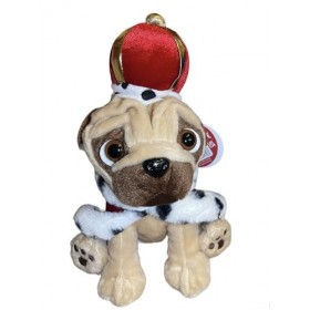 Carlin en peluche douce Pugsley – Le Roi Carlin Chiot Chiot avec cape rouge 30,5 cm