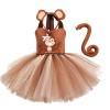 IMEKIS Costume de princesse pour enfant bébé fille avec bandeau et queue 3 pièces Costume Halloween Noël Carnaval Blanc 5-6 a