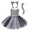 IMEKIS Costume de princesse pour enfant bébé fille avec bandeau et queue 3 pièces Costume Halloween Noël Carnaval Blanc 5-6 a