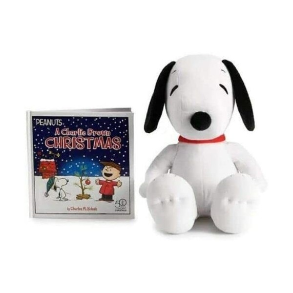 Peanut Plush Snoopy Ensemble livre et peluche de Noël Charlie Brown 30,5 cm