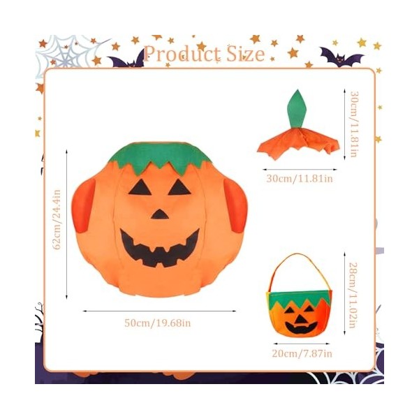 IWTBNOA Costume dHalloween citrouille pour enfant, costume de citrouille pour bébé, costume de citrouille dHalloween avec c