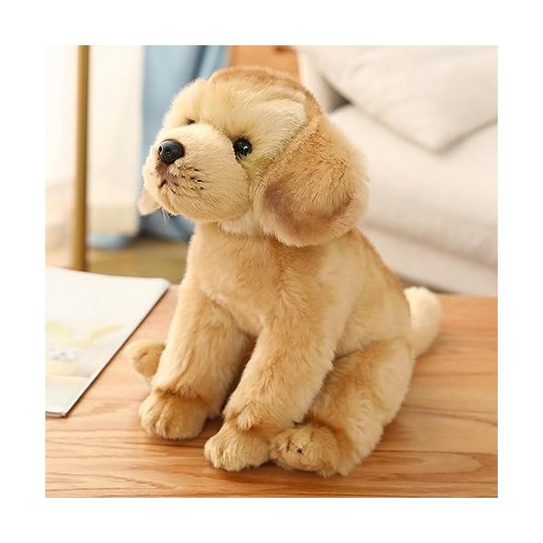 Peluche Labrador Chocolat Living Nature - 16cm, Réaliste, étiquette éducative, Cadeau Enfant