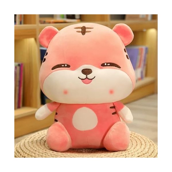 Heureux Tigre Mignon en Peluche Jouet Doux Dessin animé Animal Peluche poupée Cadeau créatif décoration Cadeau d’Anniversaire