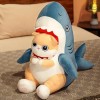 NOpinz Kawaii Requin Chat Chien Peluche Peluche Mignon Husky poupée Mignon Animal Oreiller Doux Bande dessinée Coussin Enfant