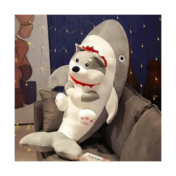 NOpinz Kawaii Requin Chat Chien Peluche Peluche Mignon Husky poupée Mignon Animal Oreiller Doux Bande dessinée Coussin Enfant