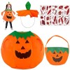 SHOWHEEL Costume de Citrouille Enfants, Déguisement Citrouille Enfant avec Chapeau de Citrouille, Deguisement Halloween Citro