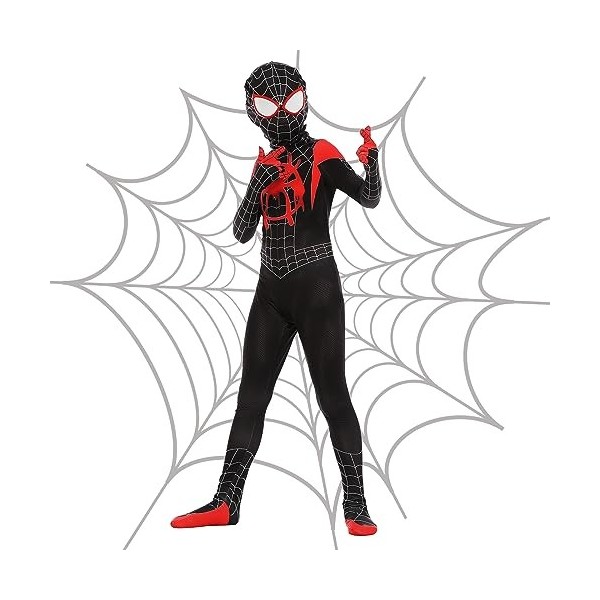 Heartsking Deguisement Spider Enfant, 3D Anime Costume Spider Enfant Costume Halloween Enfant Déguisement Superhéros avec Mas