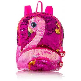 Sac à Dos Peluche Sequins 35 cm - Gilda Le Flamant Rose