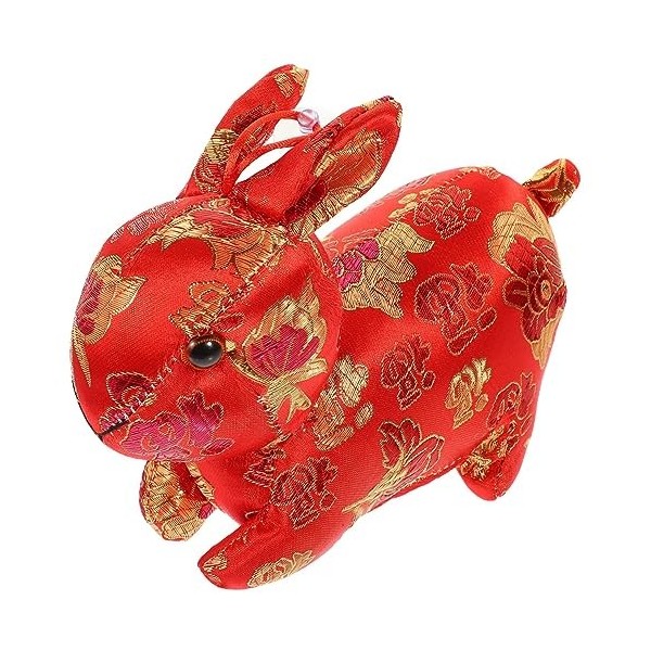 Toyvian 4 Pièces Mascotte De Lannée du Lapin Mini Peluches Mini Lapins Mini-Jouets pour Animaux Jouet pour Animaux Décor Chi