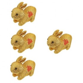 ibasenice 4 Pièces Poupée Lapin en Peluche Chinois 2023 Peluche Lapin Porte-Bonheur Lapin en Peluche Chanceux Animaux en Pelu