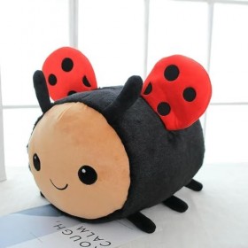 EacTEL Mignon Abeille Coccinelle Peluche Jouet de Haute qualité poupée en Peluche Coussin cylindrique canapé Doux décoration 