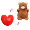 EacTEL Coussin Créatif Ours en Peluche Doux Saint Valentin Ours en Peluche Anniversaire Cadeau Tapis pour Fille Petite Amie C