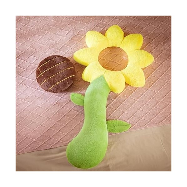 KiLoom Fleurs Coussin en Peluche Doux Sourire Fleur Tournesol Doudou Oreiller Peluche Belle Plante Jouets Drôle pour Les Enfa