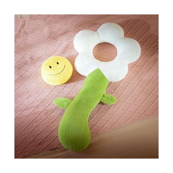 KiLoom Fleurs Coussin en Peluche Doux Sourire Fleur Tournesol Doudou Oreiller Peluche Belle Plante Jouets Drôle pour Les Enfa