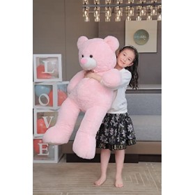 SNOWOLF Ours en Peluche géant XXL - avec Yeux Boutons - 110 cm - Grand Ours en Peluche Doux - Cadeau pour Un Anniversaire, la