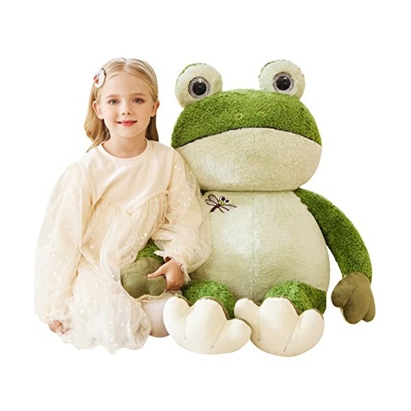 EARTHSOUND Grenouille Peluche Géant Animal Jouet,78cm Gros Grand Grenouille Animaux Géante XL XXL Peluche Mignon,Cadeaux pour