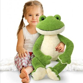 MorisMos Peluche Grenouille, 60cm Frog Peluches, Peluches Grenouille Géante, Jouets Peluches Grenouille Verte Réaliste, Cadea