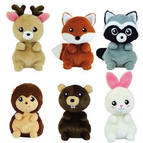 JEMINI KIDIMOLS Animaux DE LA Foret Peluche +/- 14CM : Castor, CERF, Renard, Lapin, Raton-Laveur ET Herisson