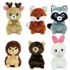 JEMINI KIDIMOLS Animaux DE LA Foret Peluche +/- 14CM : Castor, CERF, Renard, Lapin, Raton-Laveur ET Herisson