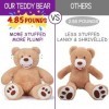 IKASA Ours Teddy Géant avec Grandes Empreintes de Pas Peluche Doux Jouet Bien Rempli Marron, 100cm 