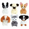 Jemini KIDIMOLS Lot DE 6 Peluches Chiens +/- 14CM : Husky, Chihuahua, Carlin, Cocker, Bouledogue ET Berger Australien