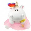 Pummeleinhorn- Pummelfee Animal en Peluche, PE11004, Weiß, Regenbogen, Rosa, Gelb