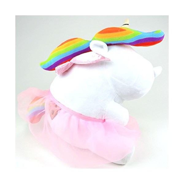 Pummeleinhorn- Pummelfee Animal en Peluche, PE11004, Weiß, Regenbogen, Rosa, Gelb