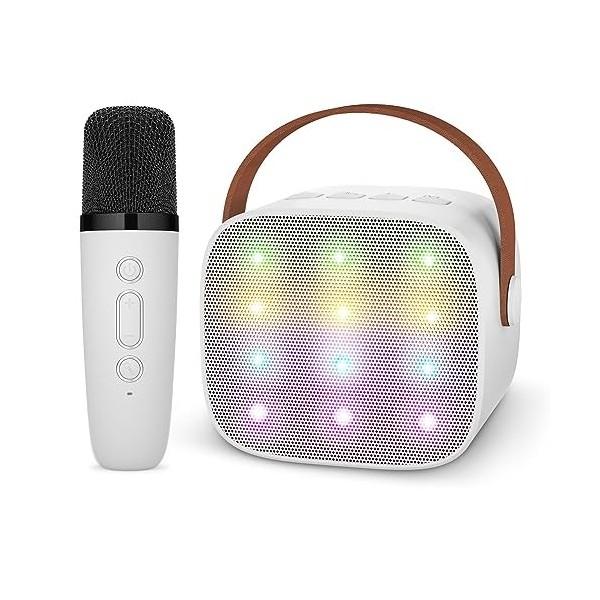 Ankuka Micro Karaoke Enfant sans Fil avec 2 Micro, Portable Karaoké  Bluetooth avec Magique Voix Change et LED Lumière Qualité