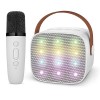 Ankuka Micro Karaoke Enfant sans Fil avec 2 Micro, Portable Karaoké Bluetooth avec Magique Voix Change et LED Lumière Qualité