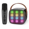 Ankuka Micro Karaoke Enfant sans Fil avec 2 Micro, Portable Karaoké Bluetooth avec Magique Voix Change et LED Lumière Qualité